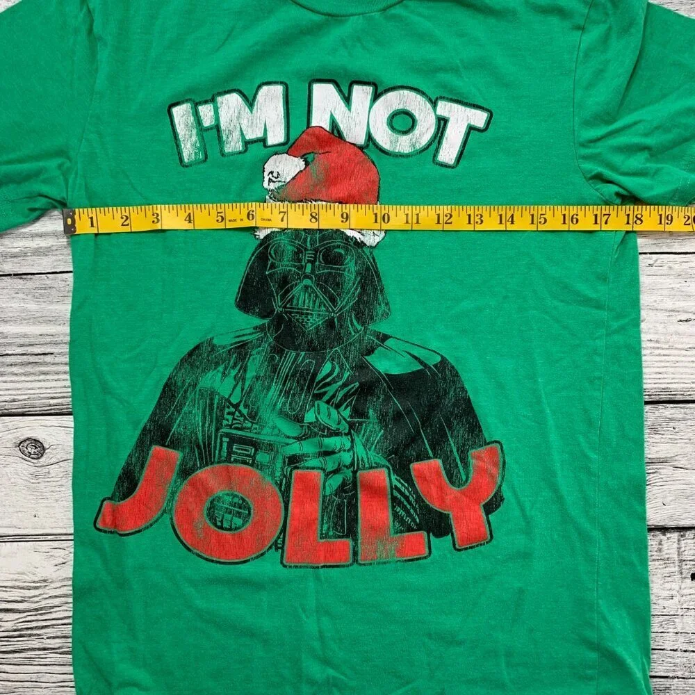 I'm Not Jolly Darth Vader Green Christmas T-Shirt Tee - Picture 5 of 6